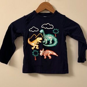 Dinosaur Print Kids Shirt - navy blue
